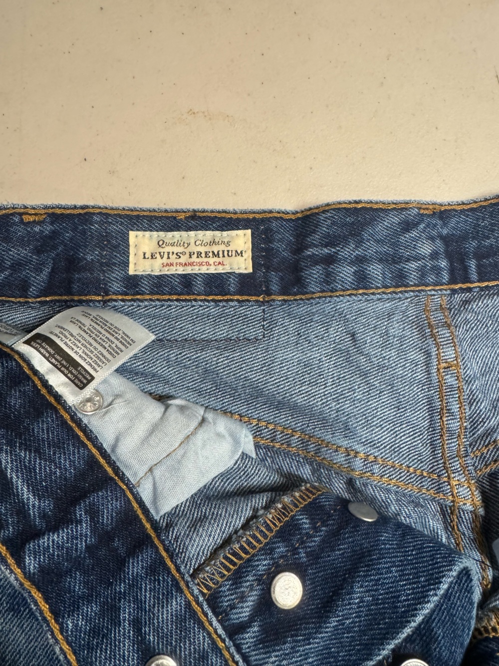 Levi's 501 High-Rise Button-Fly Denim Shorts — Blue Wash - Picture 3 of 3
